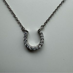 Silver Horse Shoe Chain Necklace